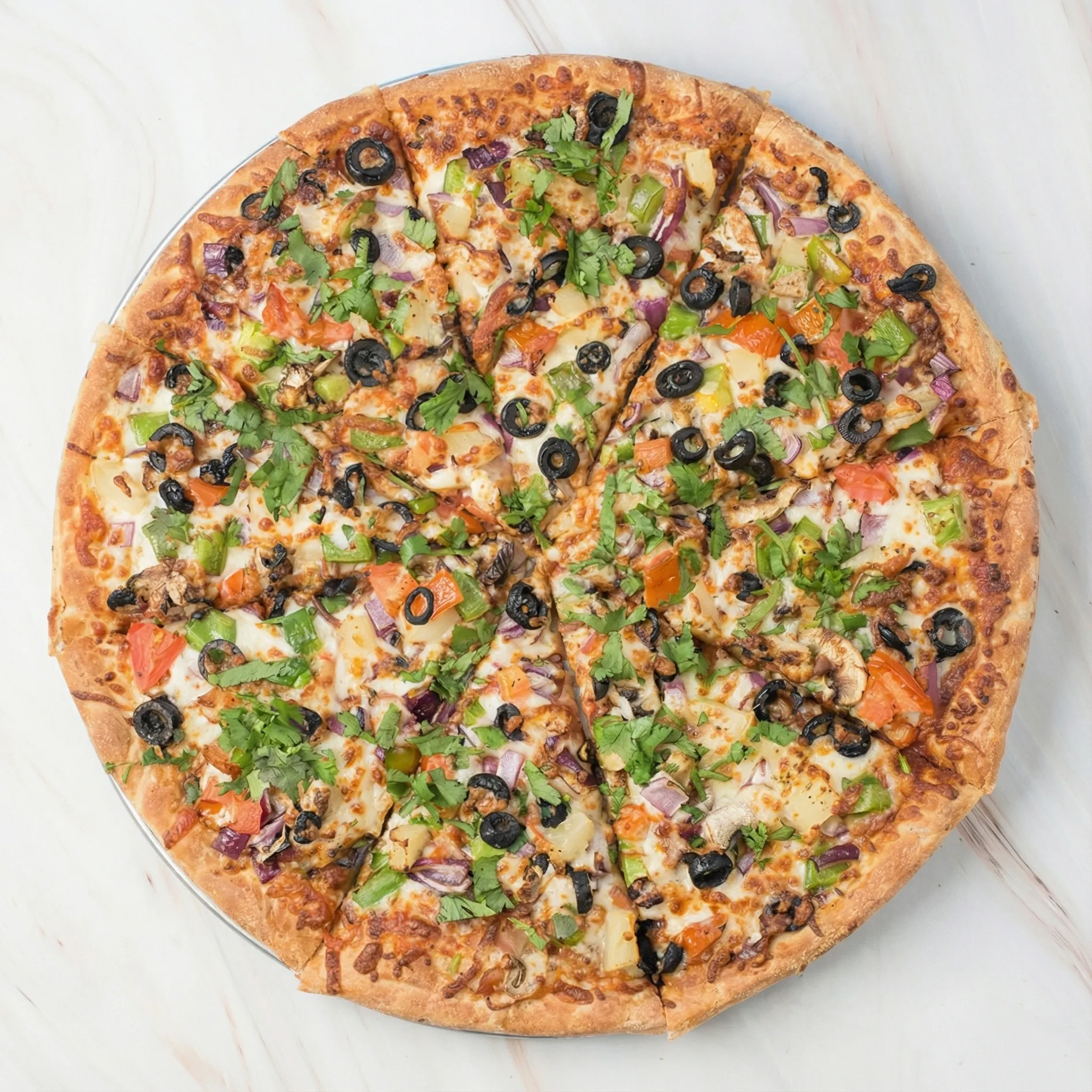 Desi Veggie Fanatic Pizza at Desi Boy'z Pizza Ellerslie